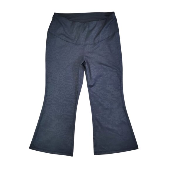 NWT Adidas  x 11 Honore Black Animal Print Flared Cropped Athletic Leggings - 2X - Picture 2 of 7